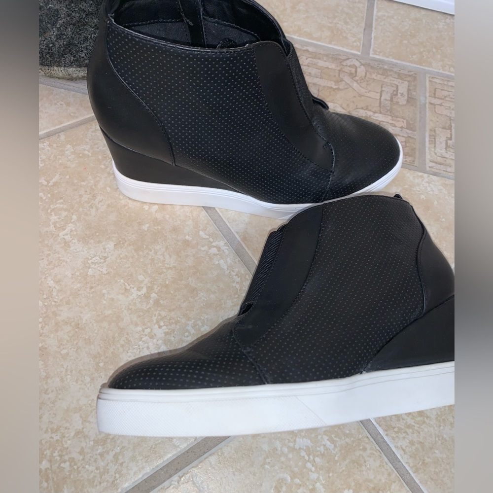 Worn 1X MIA Arianna black wedge ankle boots women’s booties size 10 - Picture 12 of 17